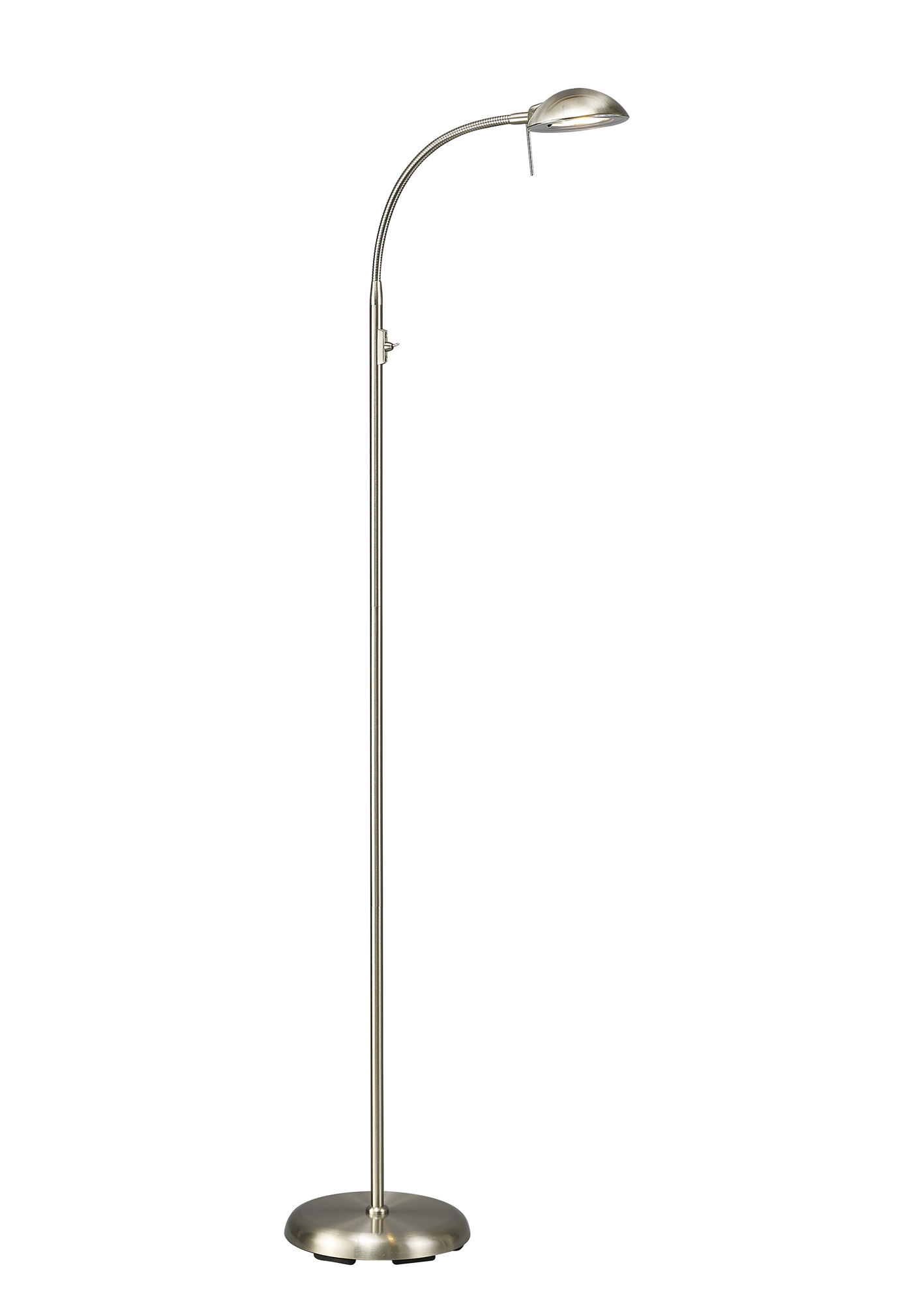 D0120  Bamberg 140cm Switched Floor Lamp 1 Light Satin Nickel